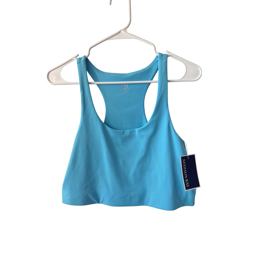 NWT ADDISON BAY Beverly Blue Arch Sports Bra Racerback‎ Size XL $108